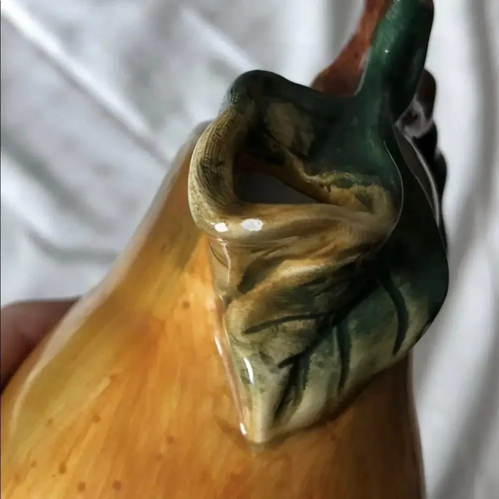 Sakura Sonoma Golden Yellow/Green Pear‎ Hand Painted Small Pitcher Creamer